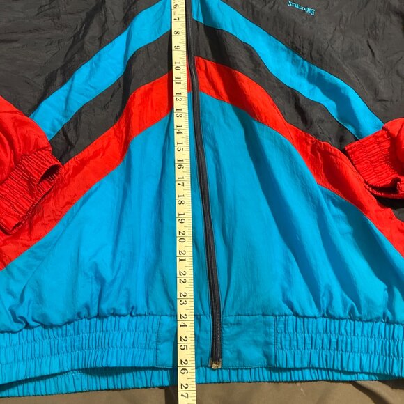 Vtg 90’s Spalding Windbreaker Jacket 2XL, Lined, full zip Blue Red Retro - Picture 5 of 8